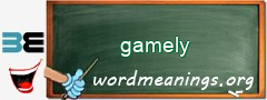 WordMeaning blackboard for gamely